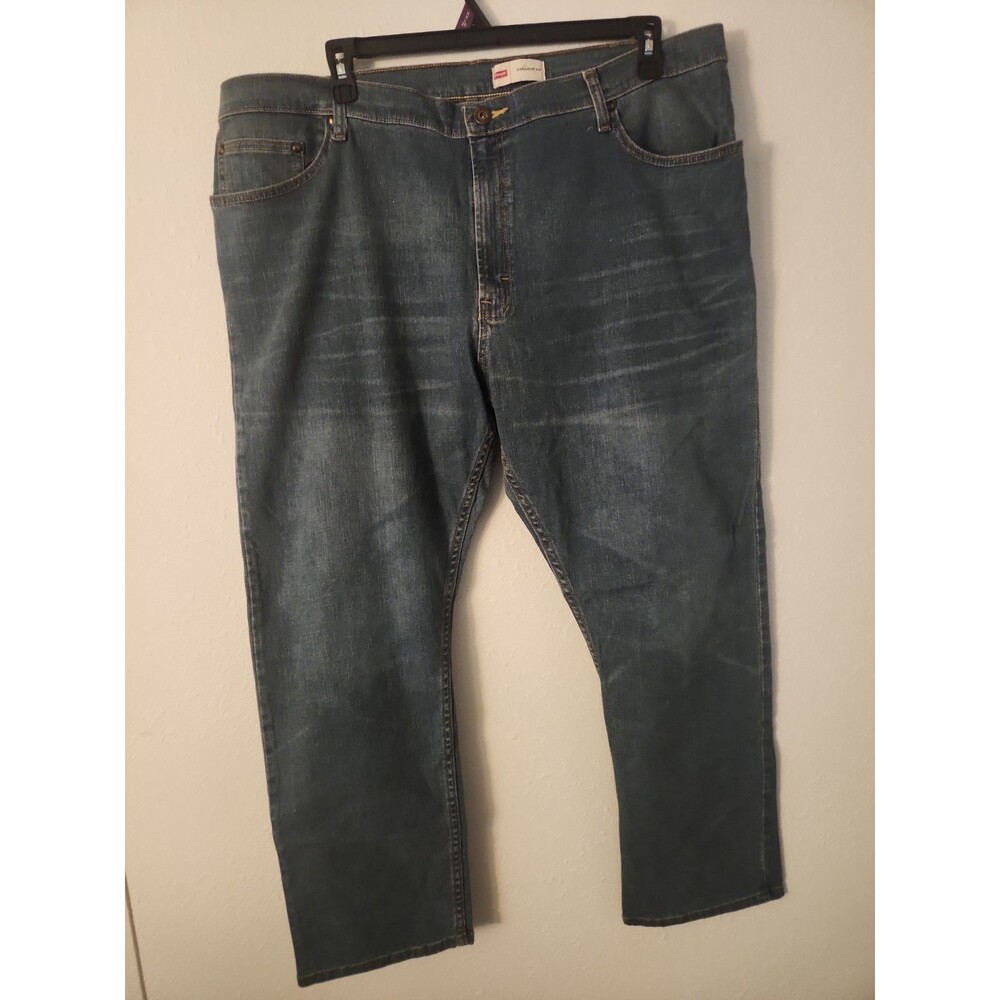 Wrangler Authentics Jeans Mens 43x30 Blue Denim Straight NEW